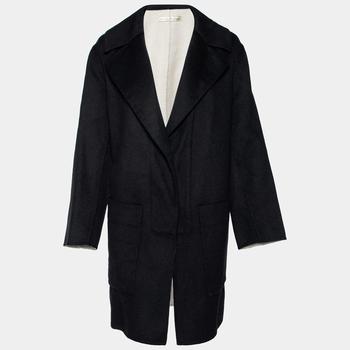 推荐Balenciaga Black Wool Pocketed Button Front Coat M商品