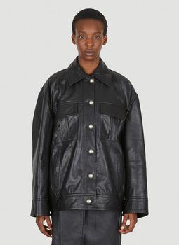 Max Mara | Beta Leather Jacket in Black商品图片,4折, 满$500享9折, 满折