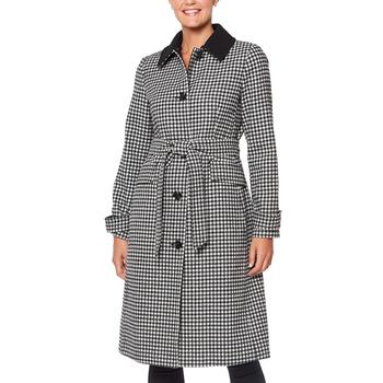 Kate Spade衣服, Kate Spade | Gingham Faux-Fur Collar Belted Coat商品图片 