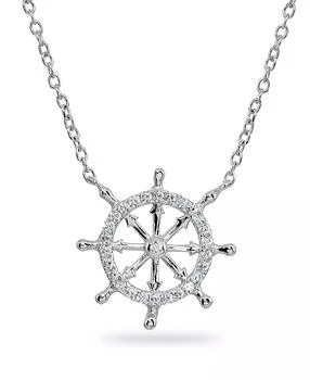 Giani Bernini | Cubic Zirconia Ship's Wheel Necklace in Sterling Silver or 18k Gold over Sterling Silver,商家Macy's,价格¥150