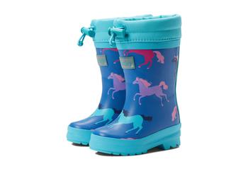 商品Prancing Horses Sherpa Lined Rain Boots (Toddler/Little Kid/Big Kid))图片