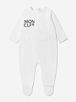 推荐Moncler White Baby Unisex Romper And Hat Set商品