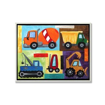 Home Decor Construction Trucks Set Wall Plaque Art, 12.5" x 18.5"