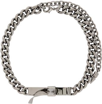 welldone价格, We11done | Gunmetal Spike Ribbon Choker商品图片 3折