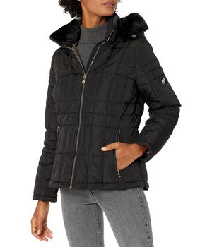 Calvin Klein | Women's Quilted Down Jacket with Removable Faux Fur Trimmed Hood商品图片,