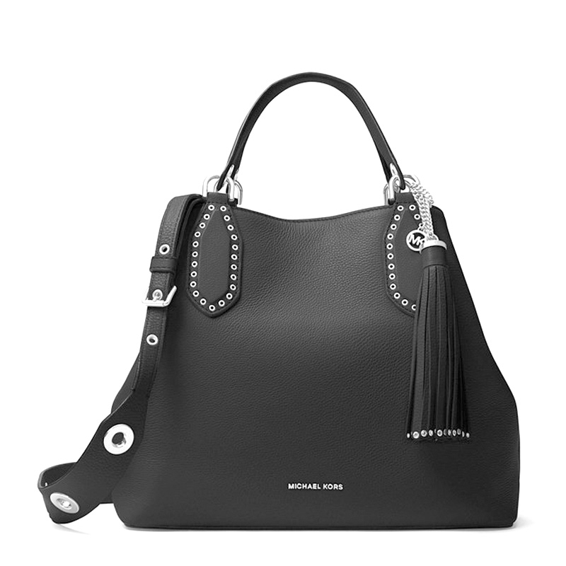 michael kors bradshaw单肩包, Michael Kors | Michael Kors 迈克高仕 女士黑色皮革单肩手提两用包 30T7SBNS3L-BLACK商品图片 独家减免邮费