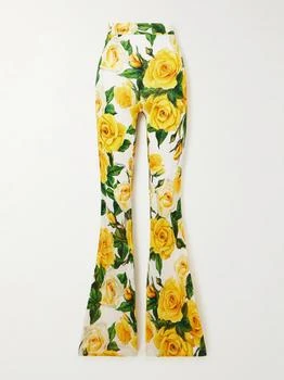 Dolce & Gabbana | 花卉印花平纹布喇叭裤  - IT38,商家NET-A-PORTER,价格¥10581
