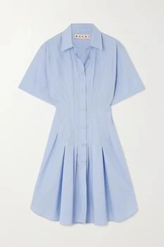 Marni | 褶裥纯棉府绸衬衫式连衣裙  - IT42 5.0折×额外9.7折, 额外九七折