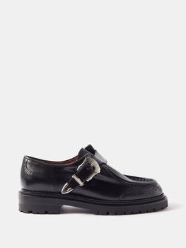 推荐Metal-plaque monk-strap leather shoes商品