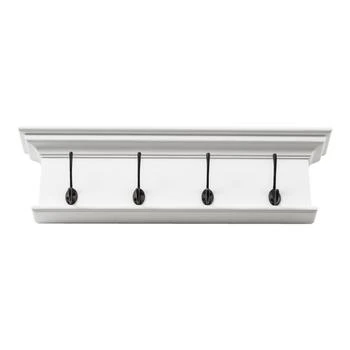 Homezia | 28" Classic White Wood Four Hook Hanging Coat Rack,商家Premium Outlets,价格¥1169