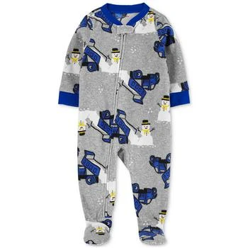 Carter's | Toddler Boys 1-Piece Snowman-Print Fleece Footed Pajama 