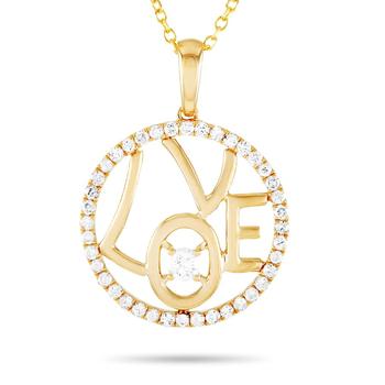 商品LB Exclusive | 14K Yellow Gold 0.30 ct Diamond Pendant Necklace,商家Jomashop,价格¥4370图片