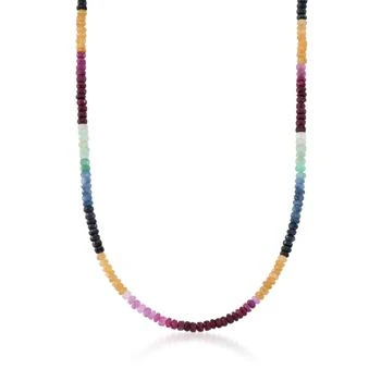 Ross-Simons 100.00- Multicolored Sapphire Bead Necklace in Sterling Silver