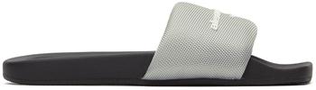 亚历山大王鞋, Alexander Wang | Grey Nylon Pool Slides商品图片 