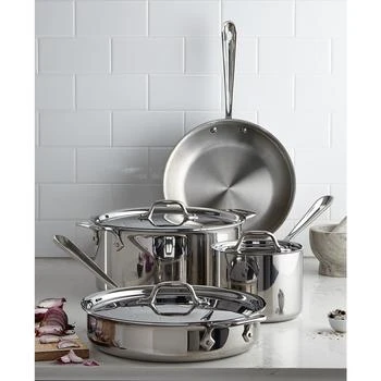 All-Clad | D3 Stainless Steel Cookware Set, Created for Macy's, 7 Piece,商家Macy's,价格¥4116