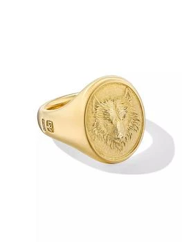 David Yurman | Petrvs Wolf Signet Ring in 18K Yellow Gold,商家Saks Fifth Avenue,价格¥48074