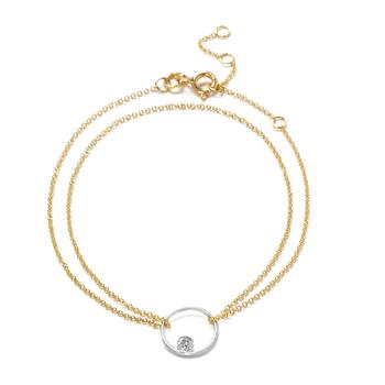 推荐The alkemistry 18ct bi-gold floating diamond circle bracelet商品