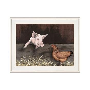 韩国美妆蛋, Trendy Décor 4U | Bacon Eggs by Billy Jacobs, Ready to hang Framed Print, White Frame, 19" x 15"商品图片 