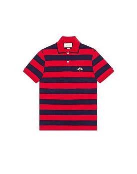 推荐GUCCI 男士红色条纹棉质Polo衫 496770-X9I30-6140商品