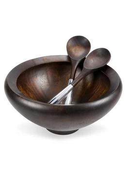 Nambé | 3-Piece Acacia Wood Bowl & Serving Spoon Set,商家Saks OFF 5TH,价格¥750