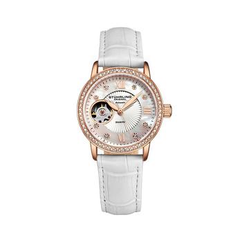 Stuhrling | Women's White Leather Strap Watch 34mm商品图片,