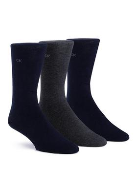商品Calvin Klein | Flat Knit Crew Socks, Pack of 3,商家Bloomingdale's,价格¥119图片