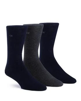 Calvin Klein | Flat Knit Crew Socks, Pack of 3 满$100减$25, 满减