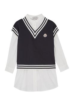 商品Moncler | KIDS Navy and white cotton shirt and vest set (4-6 years),商家Harvey Nichols,价格¥1562图片