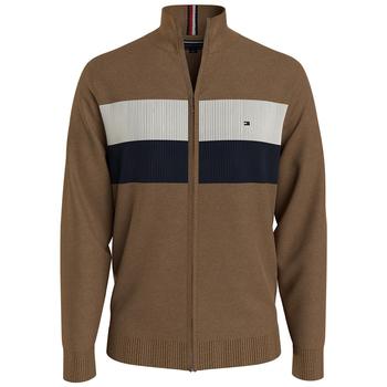 推荐Men's Colorblocked Stripe Full-Zip Sweater商品