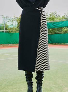 OUI MAIS NON | Scottish Jacquard Fringe Skirts - Long商品图片,