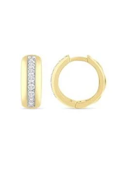 Saks Fifth Avenue | 14K Yellow Gold & 0.25 TCW Diamond Huggie Earrings,商家Saks OFF 5TH,价格¥4547