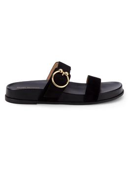 stuart weitzman凉鞋马丁靴, Stuart Weitzman | Joni Suede Flatform Sandals商品图片 4.1折