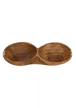 商品Global Crafts Rustic Double Olive Bowl with Bone Inlay,商家Belk,价格¥180图片