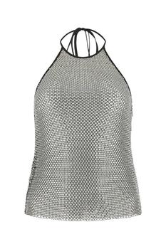 AMI | AMI Gem Embellished Semi Sheer Mesh Halterneck Top商品图片,6.7折