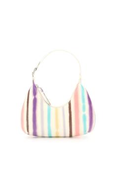 推荐By Far Ivory Ladies Baby Amber Striped Leather Hobo Bag商品