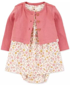 Carter's | Baby Girls Cotton Bodysuit Dress & Cardigan, 2 Piece Set,商家Macy's,价格¥96