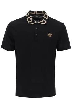 推荐Versace polo shirt with greca collar商品