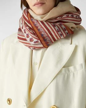 Loro Piana | Striped Cashmere-Silk Long Stole Scarf 