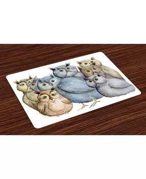 Ambesonne | Owl Place Mats, Set of 4,商家Macy's,价格¥228