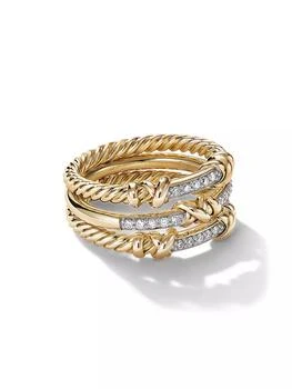 David Yurman | Petite Helena Wrap Three Row Ring in 18K Yellow Gold,商家Saks Fifth Avenue,价格¥28317