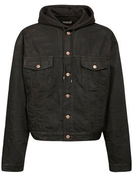 巴黎世家牛仔外套精选, Balenciaga | Logo Patch Hooded Japanese Denim Jacket商品图片 