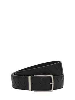 Bottega Veneta | 3.5cm Intreccio Reversible Leather Belt商品图片,