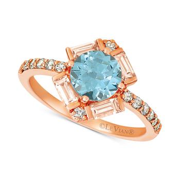 商品Le Vian | Baguette Frenzy® Multi-Gemstone (1-1/3 ct. t.w.), and Nude Diamond (1/4 ct. t.w.) Ring in 14k Strawberry Gold,商家Macy's,价格¥12522图片