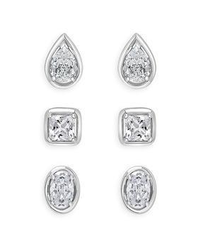 商品Princess Cut, Pear or Oval Shaped Stud Earring in 14K White Gold, 0.33-0.56 ct. t.w. - 100% Exclusive图片