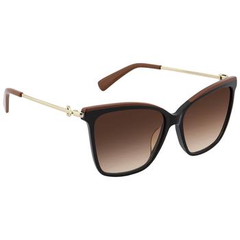 Longchamp | Longchamp Brown Gradiient Cat Eye Ladies Sunglasses LO683S 001 56商品图片,2折