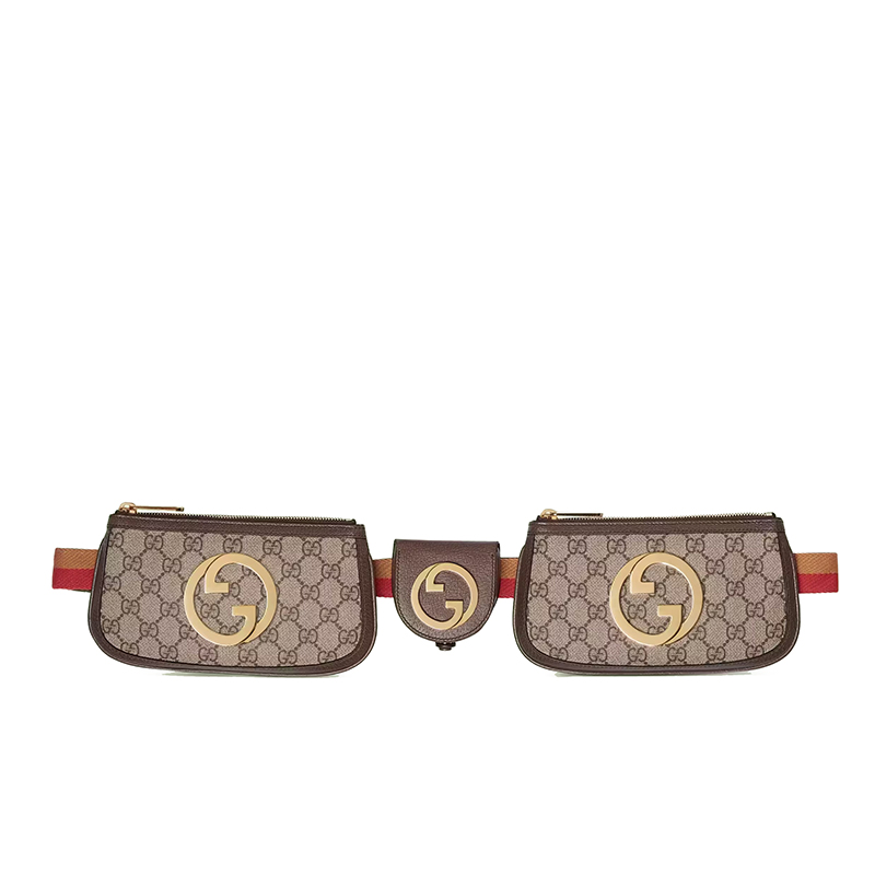 古驰腰包, Gucci | GUCCI/古驰 22新款Blondie系列 男士迷你棕色帆布配皮橙红条纹绑带圆形金扣二合一腰包商品图片 额外9.5折, 包邮包税, 额外九五折