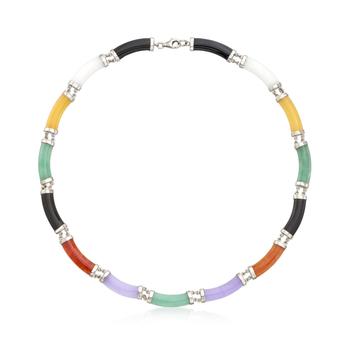 商品Ross-Simons | Ross-Simons Multicolored Jade Necklace in Sterling Silver,商家Premium Outlets,价格¥1782图片