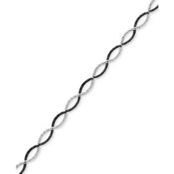 商品Macy's | Diamond Accent Infinity Bracelet in Silver-Plate & Black Rhodium,商家Macy's,价格¥184图片