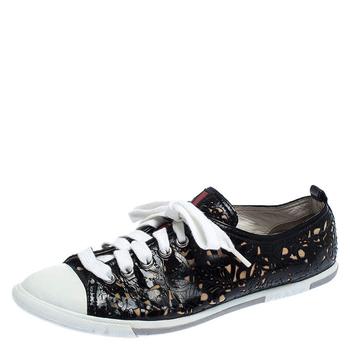 [二手商品] Prada | Prada Sport Black Laser Cut Leather Lace Up Low Top Sneakers Size 36.5商品图片,2.9折