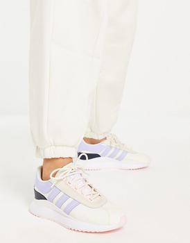 推荐adidas Orignials SL Andridge trainers in white and purple商品